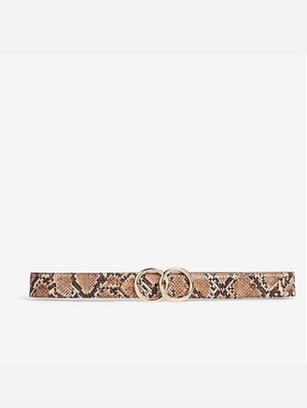 EXPRESS DOUBLE O RING FAUX SNAKESKIN BELT MEDIUM